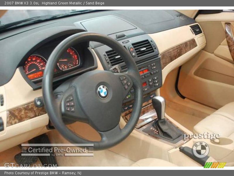 Highland Green Metallic / Sand Beige 2007 BMW X3 3.0si