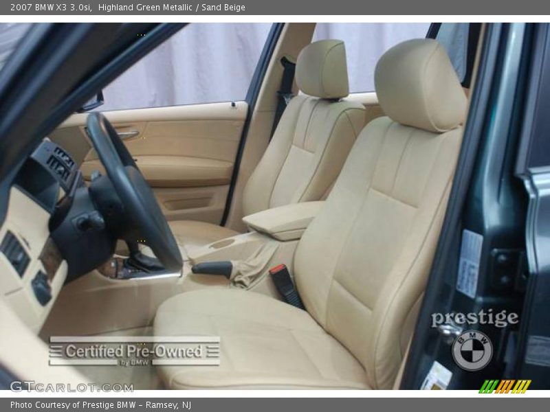 Highland Green Metallic / Sand Beige 2007 BMW X3 3.0si