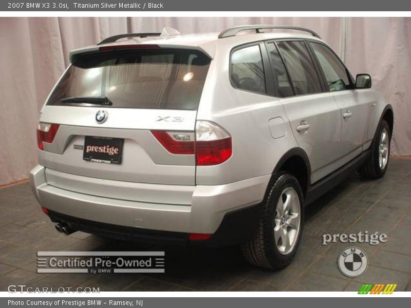 Titanium Silver Metallic / Black 2007 BMW X3 3.0si