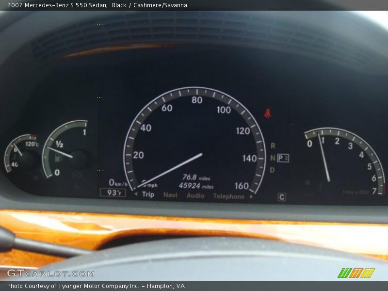 Black / Cashmere/Savanna 2007 Mercedes-Benz S 550 Sedan