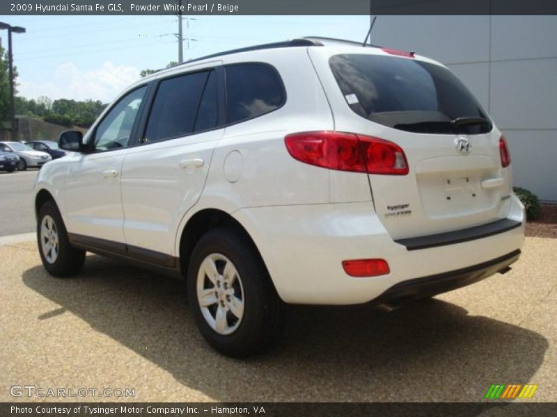 Powder White Pearl / Beige 2009 Hyundai Santa Fe GLS