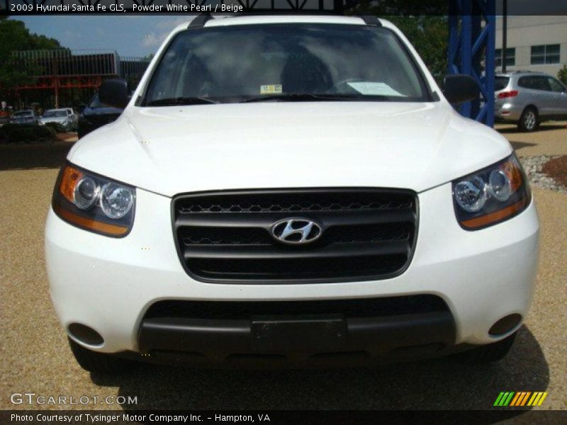 Powder White Pearl / Beige 2009 Hyundai Santa Fe GLS