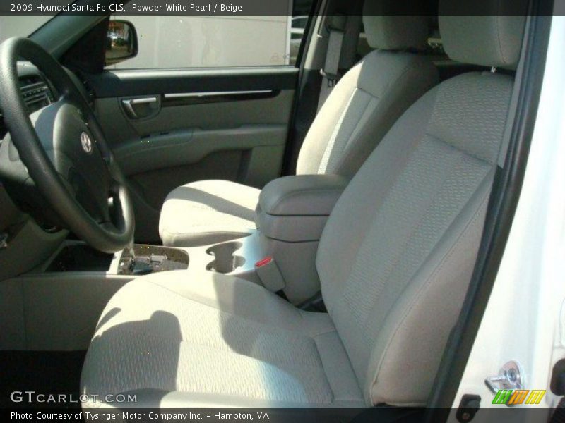Powder White Pearl / Beige 2009 Hyundai Santa Fe GLS