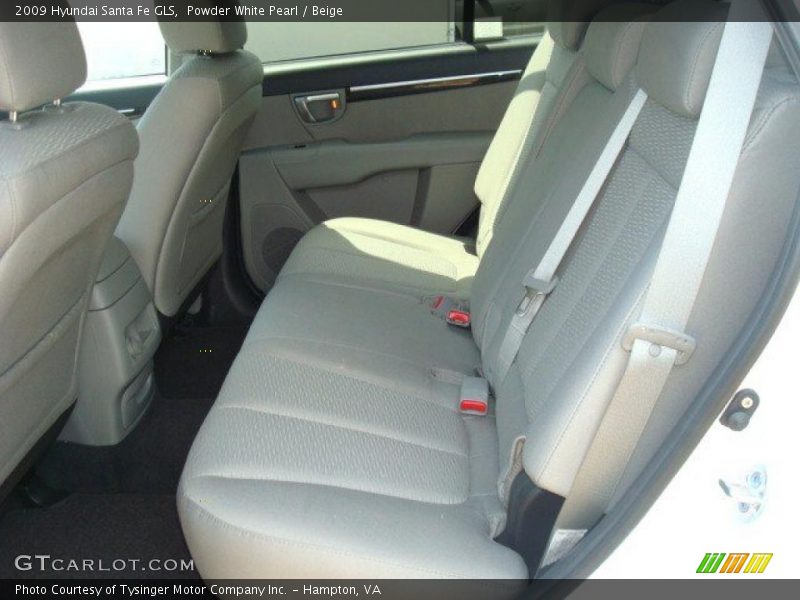 Powder White Pearl / Beige 2009 Hyundai Santa Fe GLS