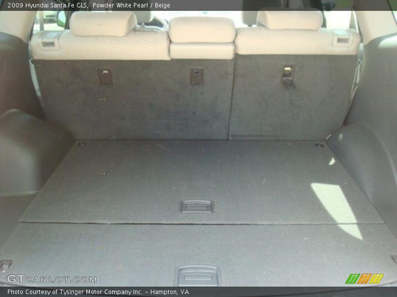 Powder White Pearl / Beige 2009 Hyundai Santa Fe GLS
