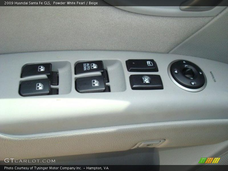 Powder White Pearl / Beige 2009 Hyundai Santa Fe GLS