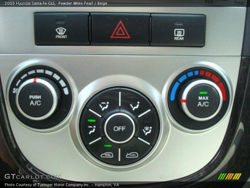 Powder White Pearl / Beige 2009 Hyundai Santa Fe GLS