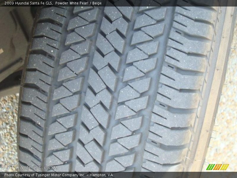 Powder White Pearl / Beige 2009 Hyundai Santa Fe GLS