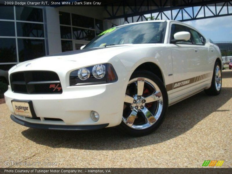 Stone White / Dark Slate Gray 2009 Dodge Charger R/T