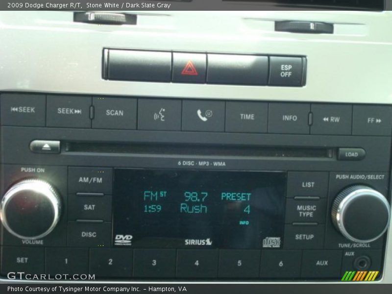 Stone White / Dark Slate Gray 2009 Dodge Charger R/T