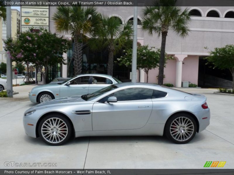 AM Titanium Silver / Obsidian Black 2009 Aston Martin V8 Vantage Coupe