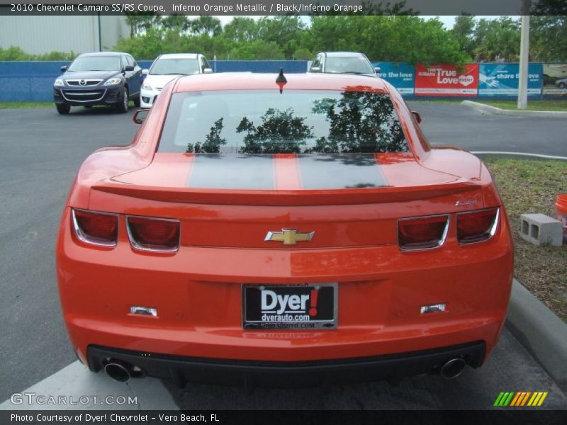 Inferno Orange Metallic / Black/Inferno Orange 2010 Chevrolet Camaro SS/RS Coupe