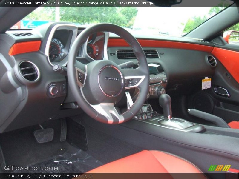 Inferno Orange Metallic / Black/Inferno Orange 2010 Chevrolet Camaro SS/RS Coupe