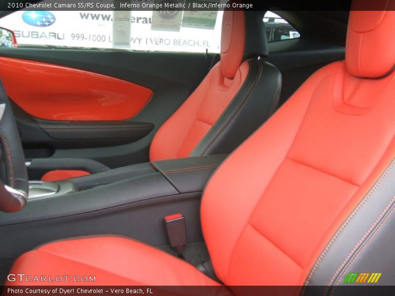 Inferno Orange Metallic / Black/Inferno Orange 2010 Chevrolet Camaro SS/RS Coupe
