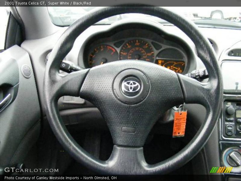 Super White / Black/Red 2001 Toyota Celica GT