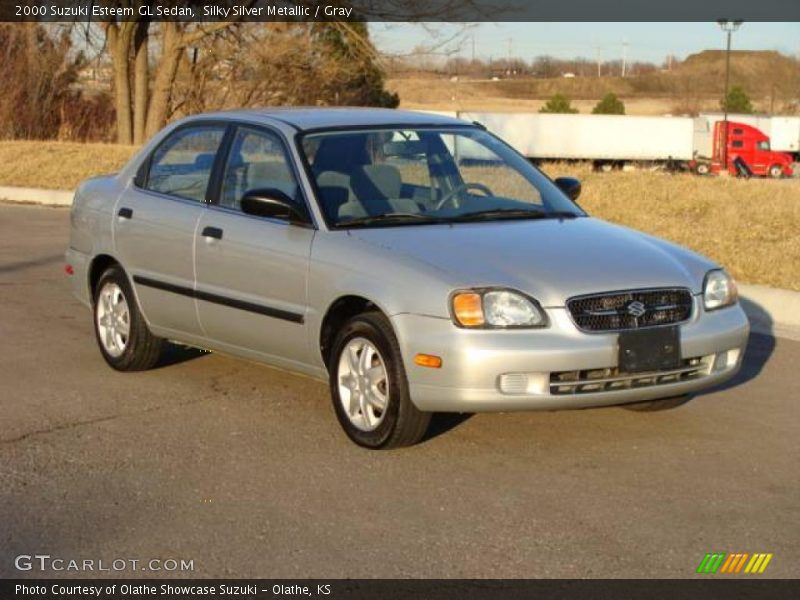 Silky Silver Metallic / Gray 2000 Suzuki Esteem GL Sedan