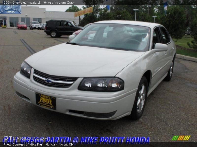 White / Medium Gray 2004 Chevrolet Impala LS