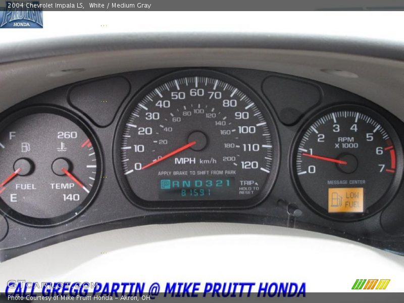 White / Medium Gray 2004 Chevrolet Impala LS