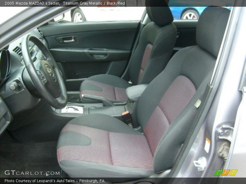 Titanium Gray Metallic / Black/Red 2005 Mazda MAZDA3 s Sedan