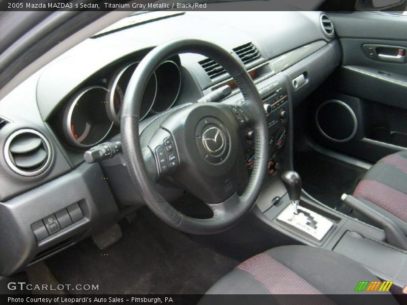 Titanium Gray Metallic / Black/Red 2005 Mazda MAZDA3 s Sedan