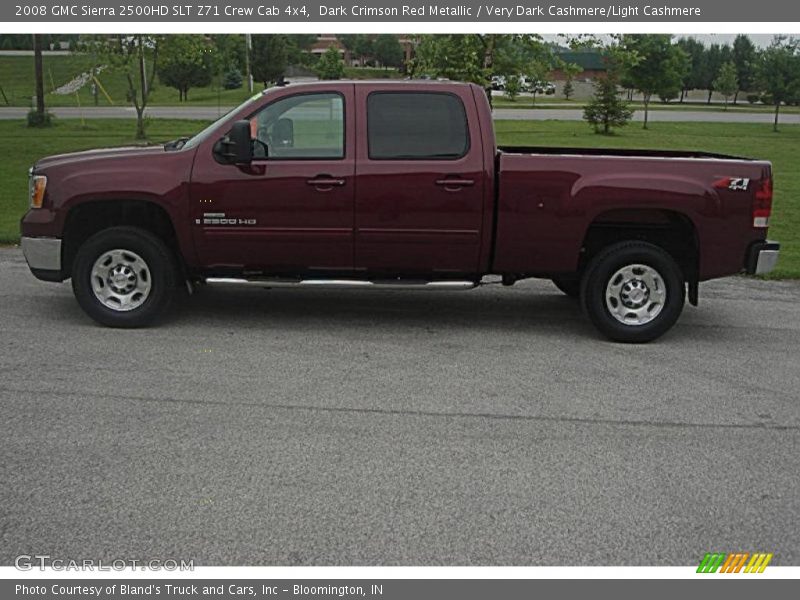 Dark Crimson Red Metallic / Very Dark Cashmere/Light Cashmere 2008 GMC Sierra 2500HD SLT Z71 Crew Cab 4x4