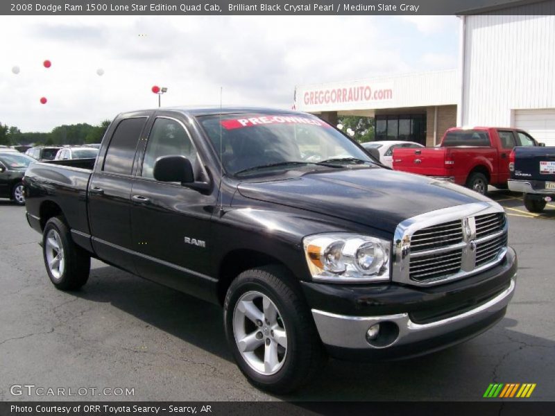 Brilliant Black Crystal Pearl / Medium Slate Gray 2008 Dodge Ram 1500 Lone Star Edition Quad Cab
