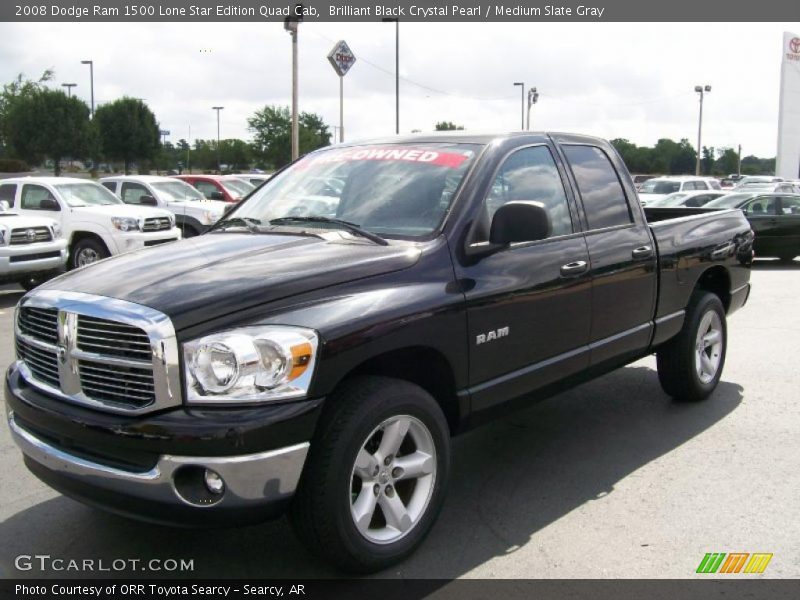 Brilliant Black Crystal Pearl / Medium Slate Gray 2008 Dodge Ram 1500 Lone Star Edition Quad Cab