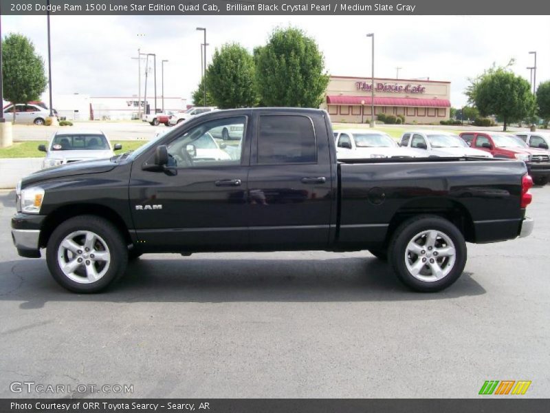 Brilliant Black Crystal Pearl / Medium Slate Gray 2008 Dodge Ram 1500 Lone Star Edition Quad Cab
