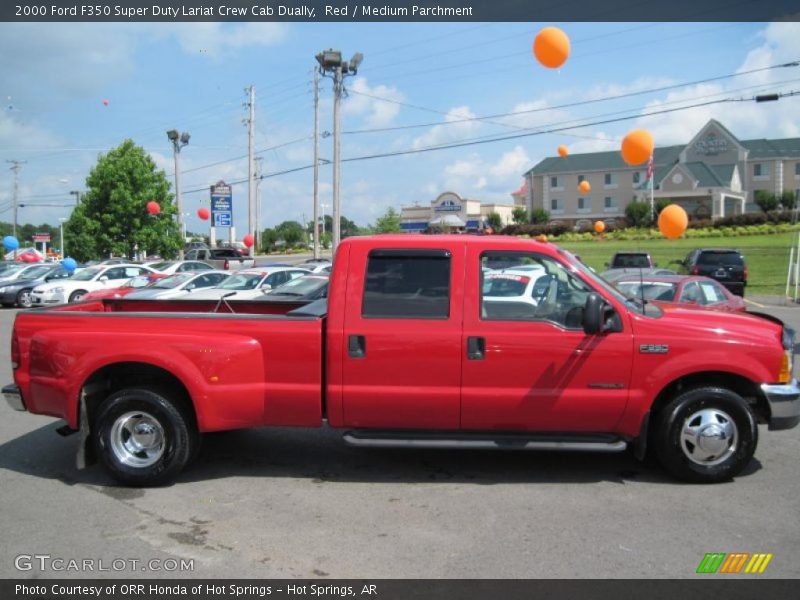Red / Medium Parchment 2000 Ford F350 Super Duty Lariat Crew Cab Dually