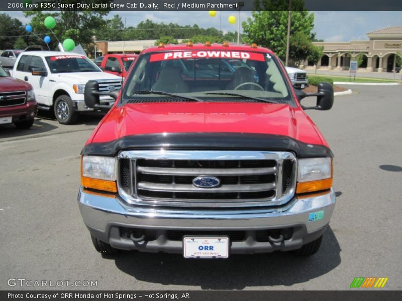 Red / Medium Parchment 2000 Ford F350 Super Duty Lariat Crew Cab Dually