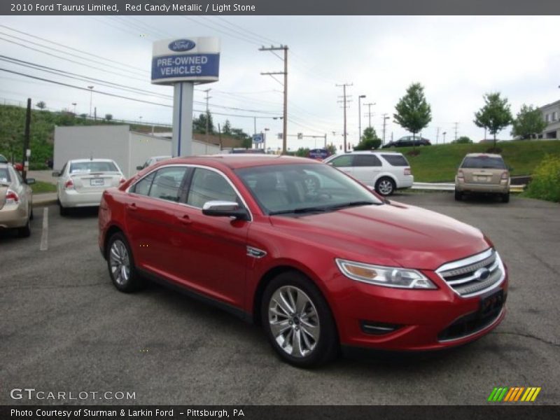 Red Candy Metallic / Light Stone 2010 Ford Taurus Limited