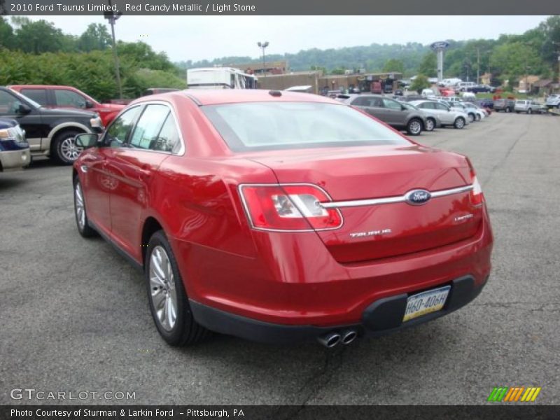 Red Candy Metallic / Light Stone 2010 Ford Taurus Limited