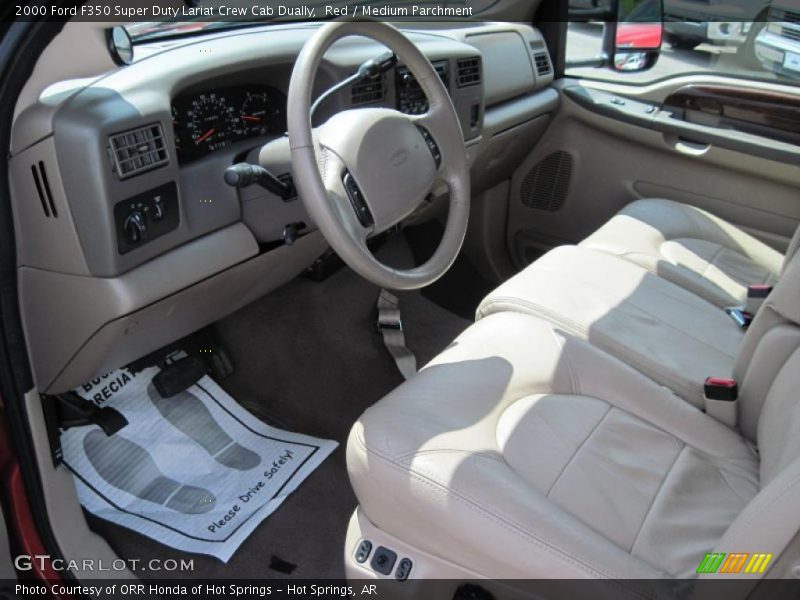 Red / Medium Parchment 2000 Ford F350 Super Duty Lariat Crew Cab Dually
