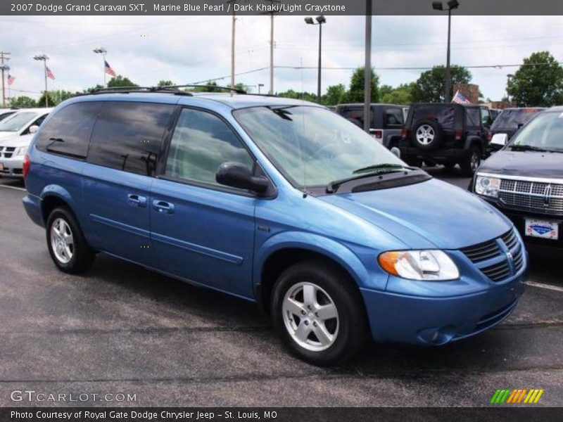 Marine Blue Pearl / Dark Khaki/Light Graystone 2007 Dodge Grand Caravan SXT