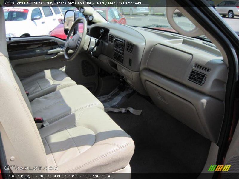 Red / Medium Parchment 2000 Ford F350 Super Duty Lariat Crew Cab Dually