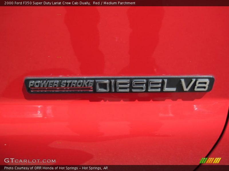 Red / Medium Parchment 2000 Ford F350 Super Duty Lariat Crew Cab Dually