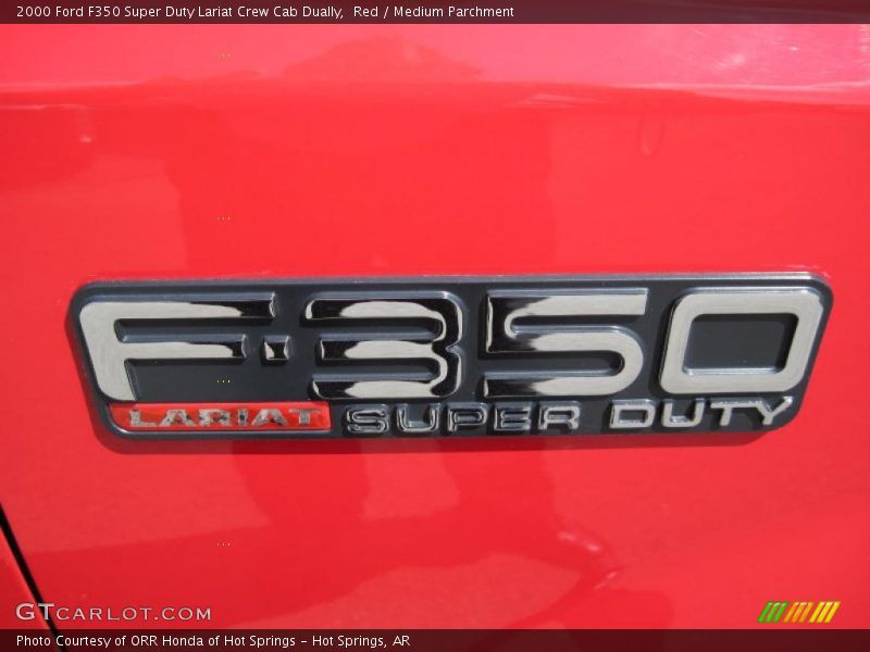 Red / Medium Parchment 2000 Ford F350 Super Duty Lariat Crew Cab Dually