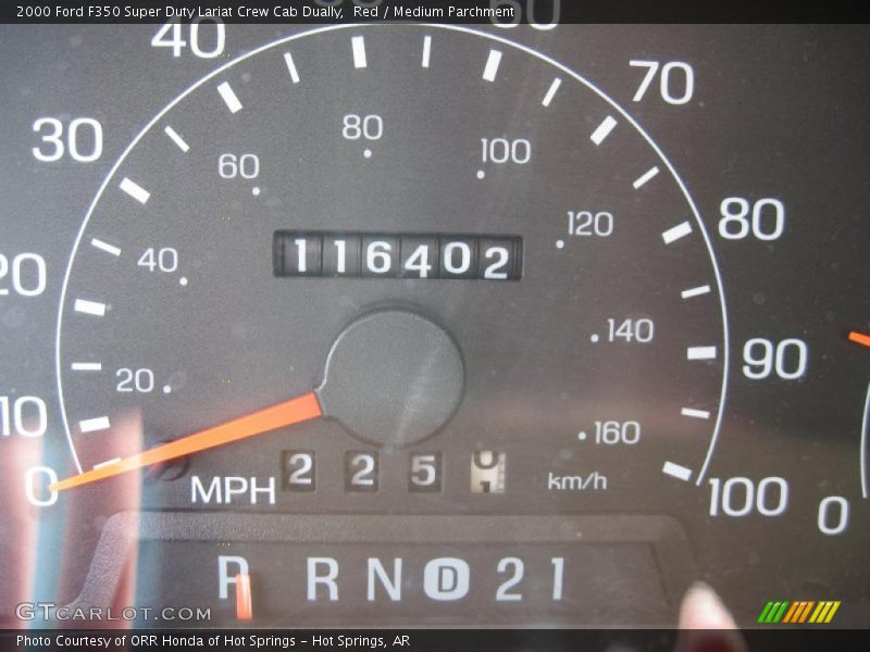 Red / Medium Parchment 2000 Ford F350 Super Duty Lariat Crew Cab Dually