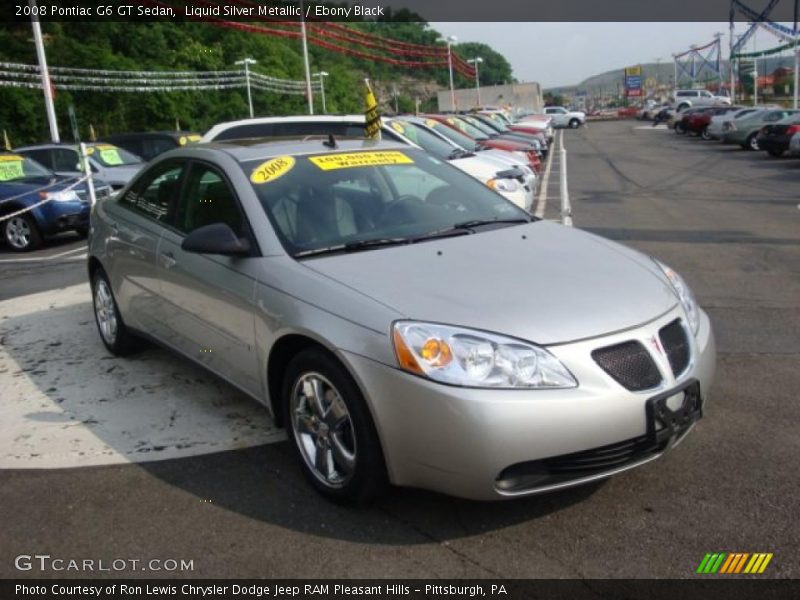 Liquid Silver Metallic / Ebony Black 2008 Pontiac G6 GT Sedan