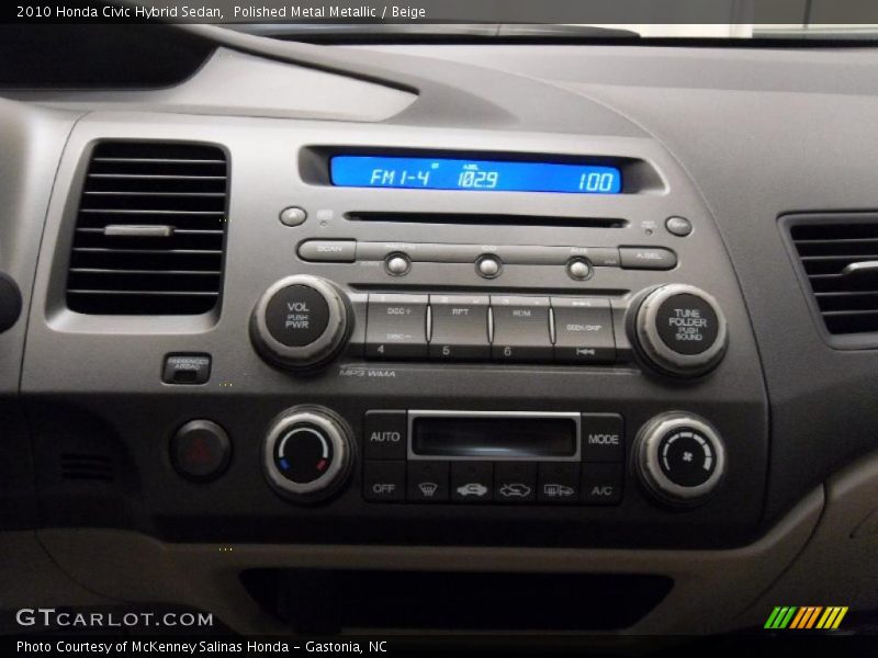 Polished Metal Metallic / Beige 2010 Honda Civic Hybrid Sedan