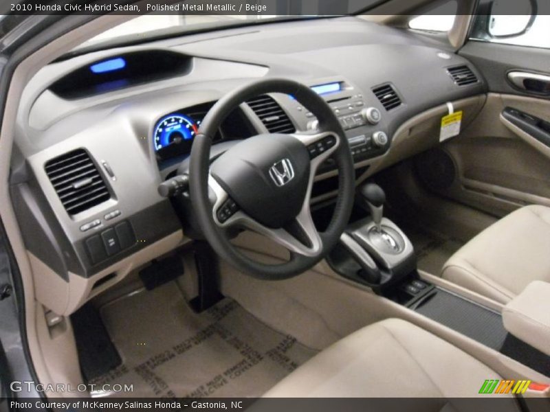 Polished Metal Metallic / Beige 2010 Honda Civic Hybrid Sedan