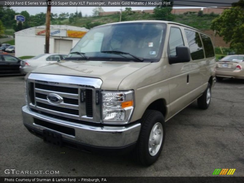 Pueblo Gold Metallic / Medium Flint 2009 Ford E Series Van E350 Super Duty XLT Passenger