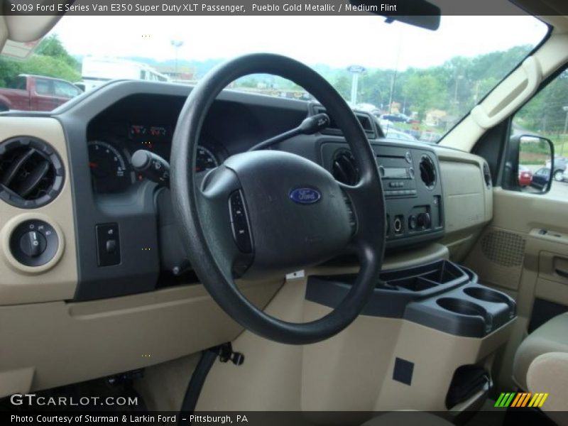 Pueblo Gold Metallic / Medium Flint 2009 Ford E Series Van E350 Super Duty XLT Passenger