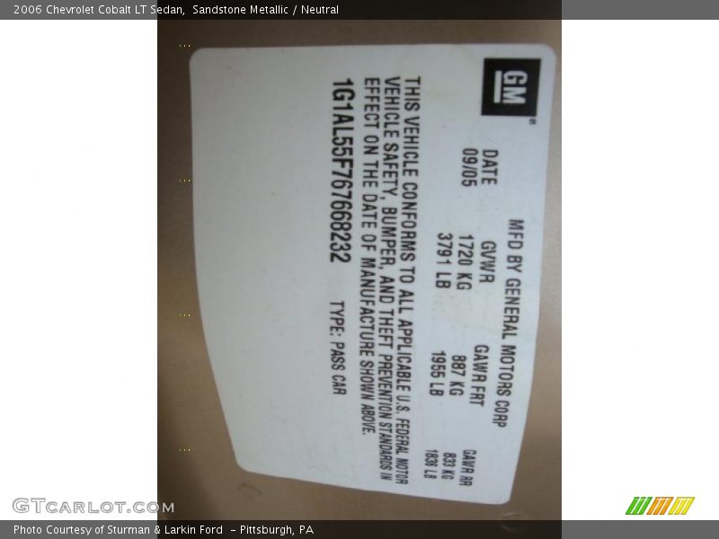 Sandstone Metallic / Neutral 2006 Chevrolet Cobalt LT Sedan