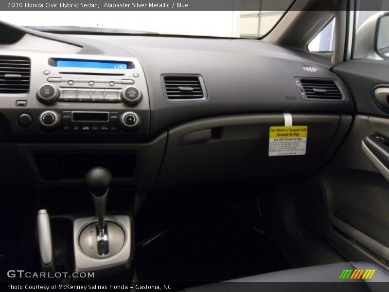 Alabaster Silver Metallic / Blue 2010 Honda Civic Hybrid Sedan