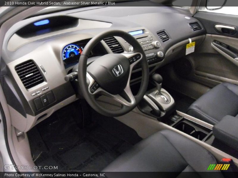 Alabaster Silver Metallic / Blue 2010 Honda Civic Hybrid Sedan