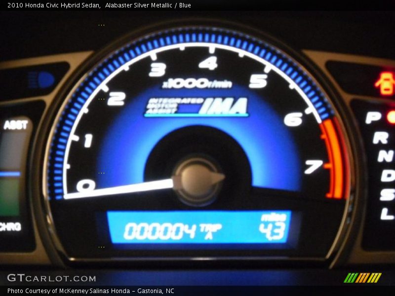 Alabaster Silver Metallic / Blue 2010 Honda Civic Hybrid Sedan