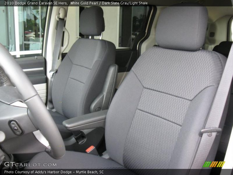 White Gold Pearl / Dark Slate Gray/Light Shale 2010 Dodge Grand Caravan SE Hero
