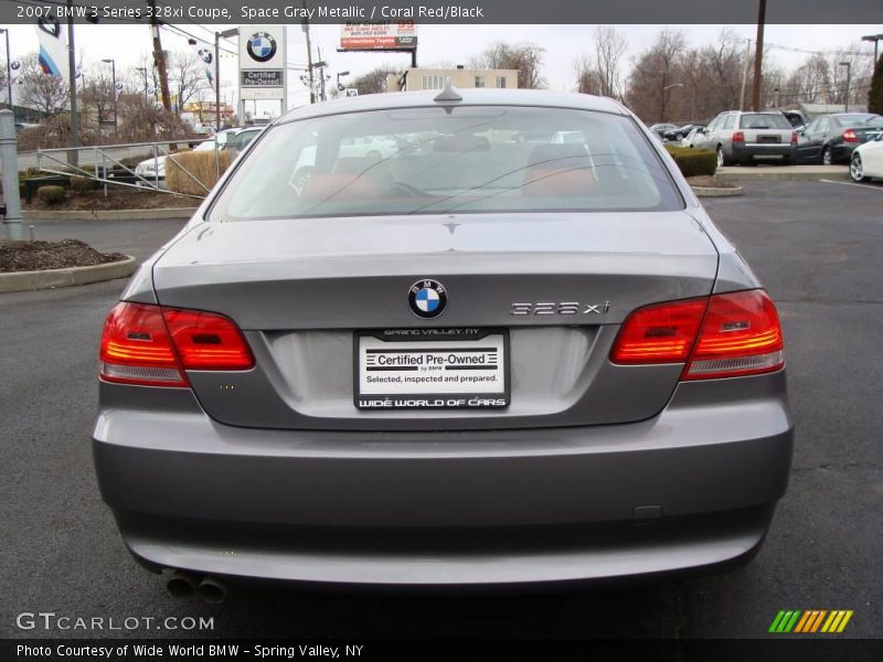 Space Gray Metallic / Coral Red/Black 2007 BMW 3 Series 328xi Coupe