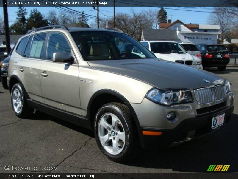 Platinum Bronze Metallic / Sand Beige 2007 BMW X3 3.0si